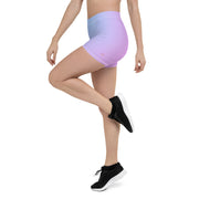 "Turn Heads with Our Seductive Pink and Blue Short Leggings!"