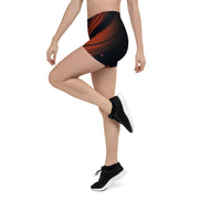 "Sunset Silhouette: Discover the Fusion of Orange and Black in Our Leggings Shorts"