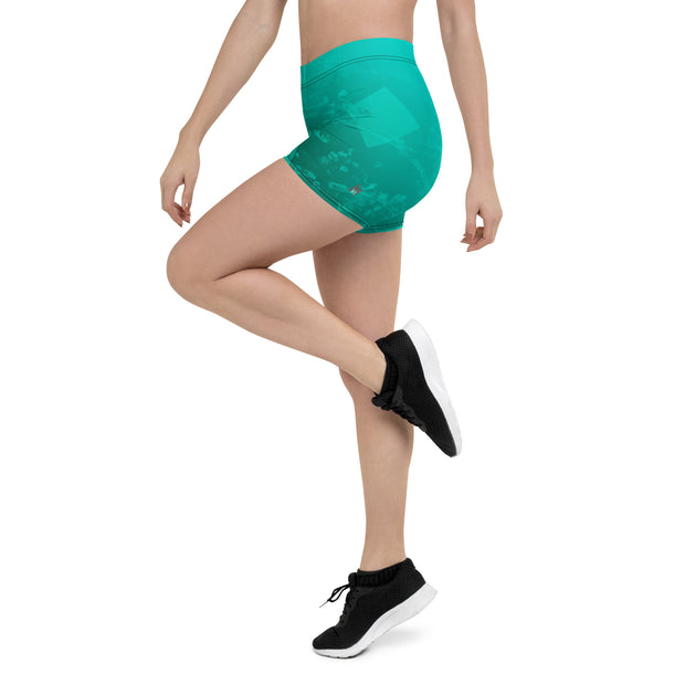 "Icy Elegance: Dive into Comfort with Blue Ice Leggings Shorts"