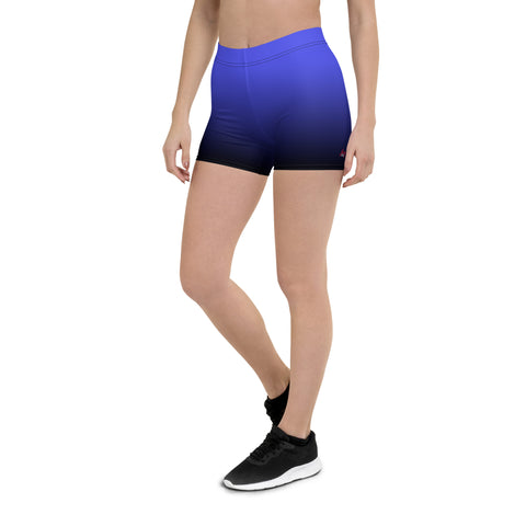 "Melodic Blue Charm: Sexy Short Leggings with Music Note Details"