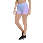 "Turn Heads with Our Seductive Pink and Blue Short Leggings!"