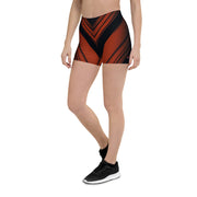 "Sunset Silhouette: Discover the Fusion of Orange and Black in Our Leggings Shorts"