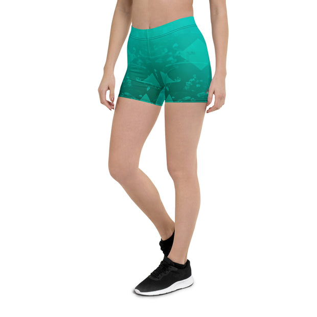 "Icy Elegance: Dive into Comfort with Blue Ice Leggings Shorts"