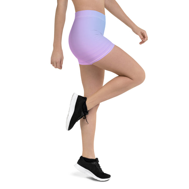 "Turn Heads with Our Seductive Pink and Blue Short Leggings!"