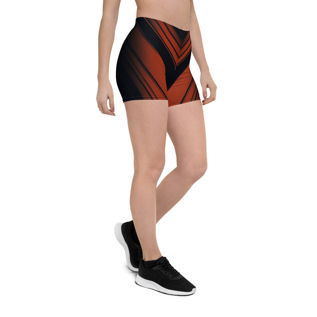 "Sunset Silhouette: Discover the Fusion of Orange and Black in Our Leggings Shorts"