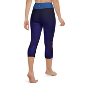 "Midnight Elegance: Sexy Dark Blue Capri Leggings"