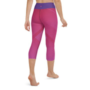 "Blush Enchantment: Flirty Pink Capri Leggings for a Captivating Appeal"