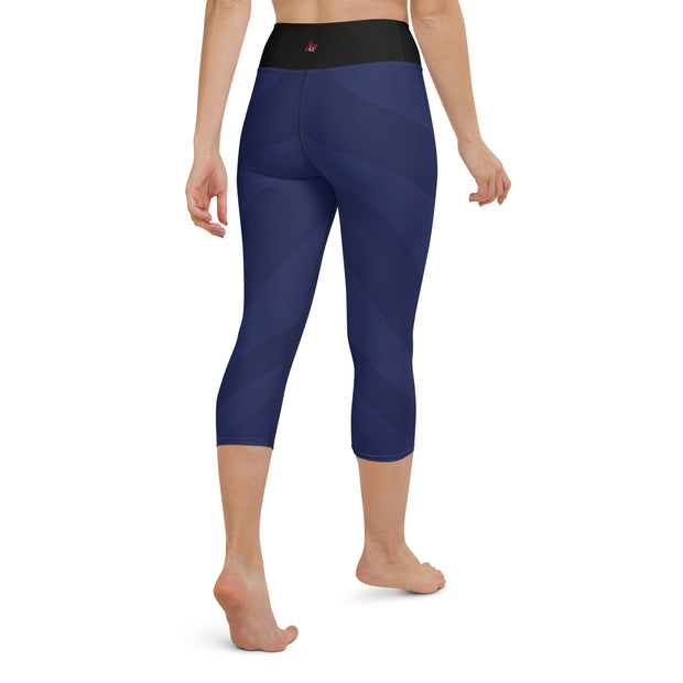 "Nocturnal Navy Chic Capri Leggings: Fitness Meets Fashion"