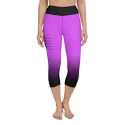 "Symphony in Pink: Sexy Capri Leggings with Elegant Music Notes"