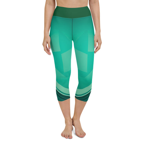 "Emerald Oasis Capri Leggings: Refresh Your Workout Wardrobe"