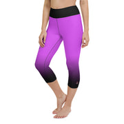 "Symphony in Pink: Sexy Capri Leggings with Elegant Music Notes"