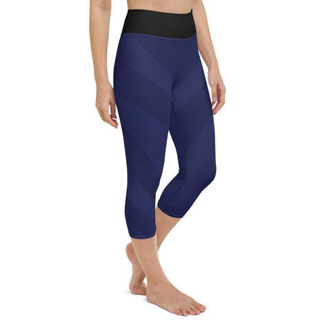 "Nocturnal Navy Chic Capri Leggings: Fitness Meets Fashion"