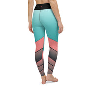 "Tropical Fusion: Dive into the Vibrant Blend of Teal and Orange in Our Leggings"