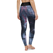 "Abstract Elegance: Dive into the Artistic Blend of Pink, Blue, and Black Leggings"