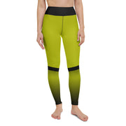 "Emerald Allure: Sultry Green Leggings with Bold Black Highlights"