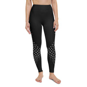 "Polka-Dot Allure: Sleek Black Leggings with a Sassy Twist"