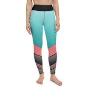 "Tropical Fusion: Dive into the Vibrant Blend of Teal and Orange in Our Leggings"