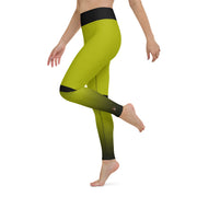 "Emerald Allure: Sultry Green Leggings with Bold Black Highlights"