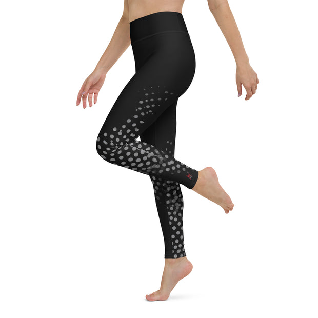 "Polka-Dot Allure: Sleek Black Leggings with a Sassy Twist"