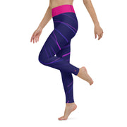 "Ocean & Blossom: Dive into Comfort with Our Vibrant Blue and Pink Leggings"