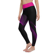 ChatGPT "Pink-Trimmed Elegance: Sleek Black Leggings with a Pop of Pink"