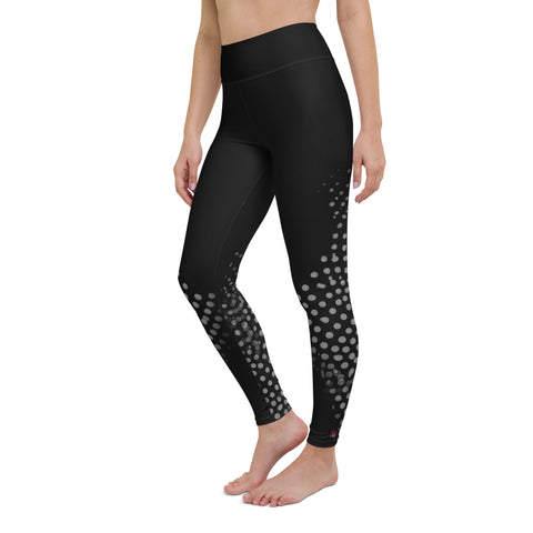 "Polka-Dot Allure: Sleek Black Leggings with a Sassy Twist"