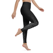 "Polka-Dot Allure: Sleek Black Leggings with a Sassy Twist"