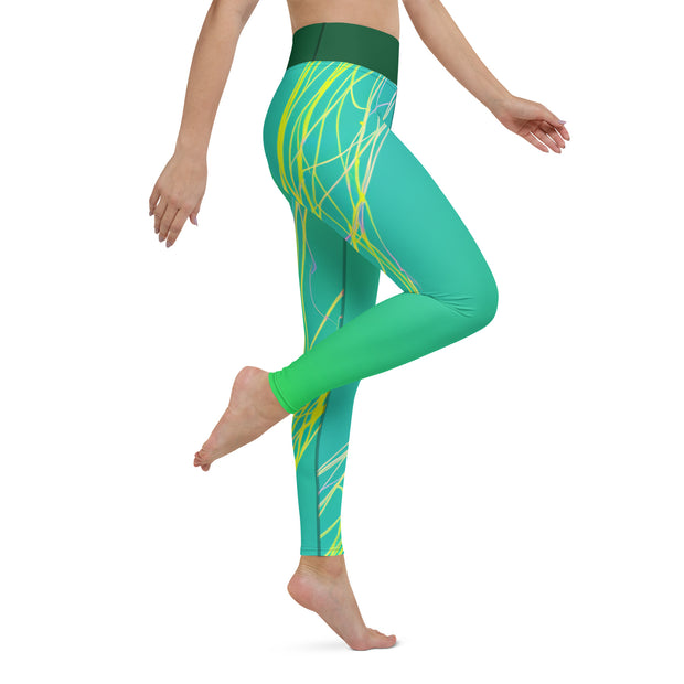 "Verdant Temptation: Unleash Your Sensual Side with Our Sexy Green Art Leggings"