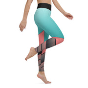 "Tropical Fusion: Dive into the Vibrant Blend of Teal and Orange in Our Leggings"