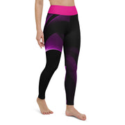 ChatGPT "Pink-Trimmed Elegance: Sleek Black Leggings with a Pop of Pink"