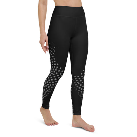 "Polka-Dot Allure: Sleek Black Leggings with a Sassy Twist"