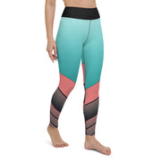 "Tropical Fusion: Dive into the Vibrant Blend of Teal and Orange in Our Leggings"